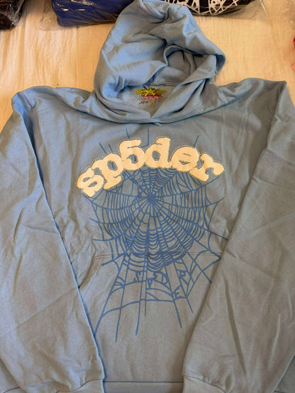 Sp5der Web Hoodie Sky Blue